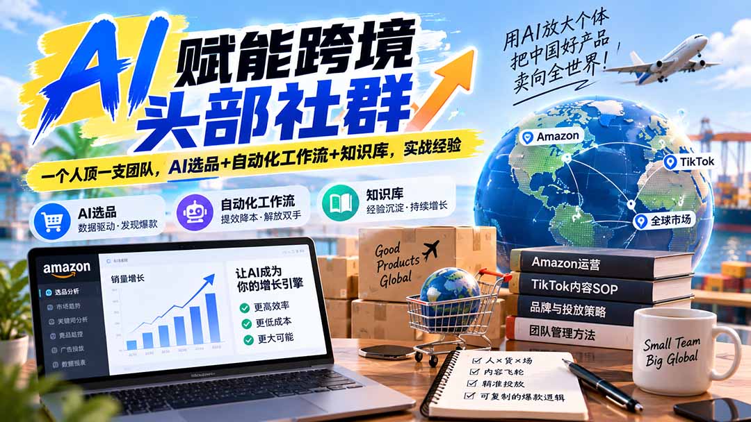 AI赋能跨境头部社群-更新9月：一个人顶一支团队，AI选品+自动化工作流+知识库，实战经验-资源宝库