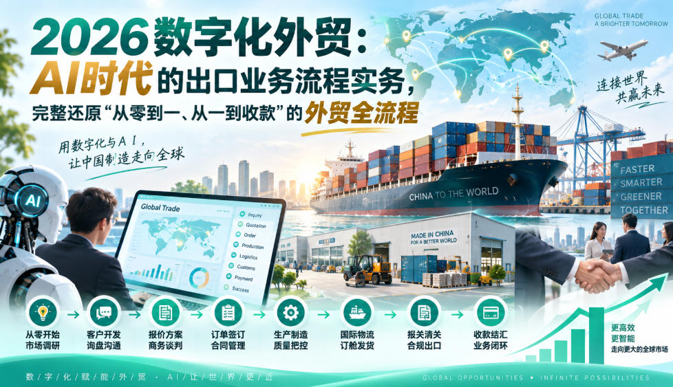 2026数字化外贸：AI时代的出口业务流程实务，完整还原”从零到一、从一到收款”的外贸全流程-资源宝库