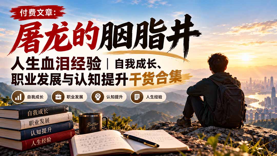 付费文章：屠龙的胭脂井人生血泪经验｜自我成长、职业发展与认知提升干货合集-资源宝库