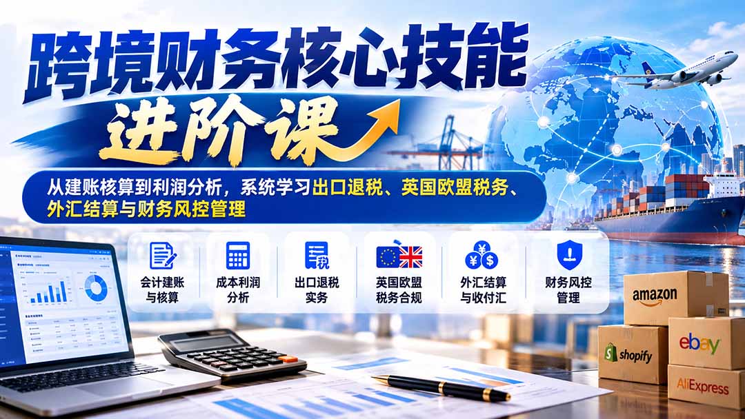 跨境财务核心技能进阶课：从建账核算到利润分析，系统学习出口退税、英国欧盟税务、外汇结算与财务风控管理-资源宝库