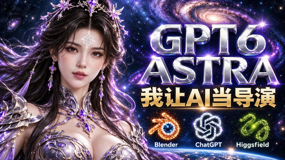 让GPT-6 Astra当导演！Higgsfield和Blender实战打造30秒玄幻精准运镜短片！-资源宝库