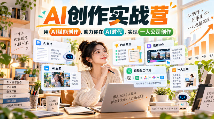 AI创作实战营，用AI赋能创作，助力你在AI时代，实现一人公司创作(更新)-资源宝库