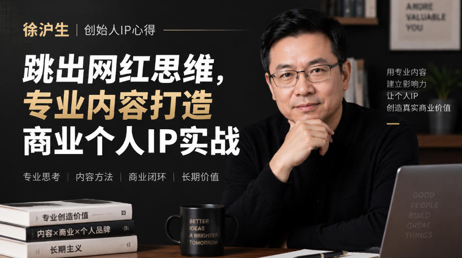 徐沪生创始人IP心得｜跳出网红思维，专业内容打造商业个人IP实战【文档】-资源宝库