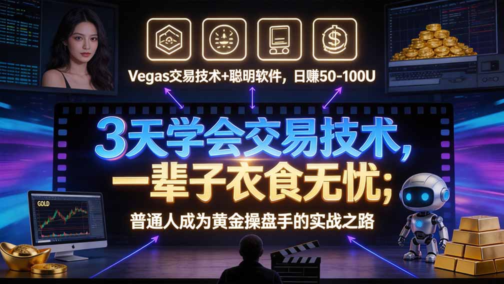 “顺势而为交易系统”3天学会交易技术，聪明软件辅助，小白也能看懂趋势交易，日入30-100U,长期稳定-资源宝库