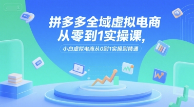 拼多多全域虚拟电商从零到1实操课，小白虚拟电商从0到1实操到精通-资源宝库