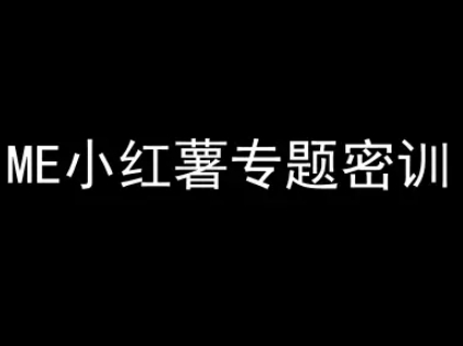 ME小红薯专题密训-小红书电商教程