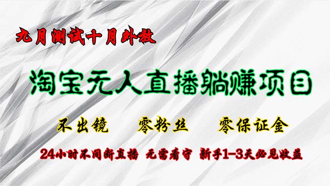 淘宝无人直播最新玩法，九月测试十月外放，不出镜零粉丝零保证金，24小...-资源宝库