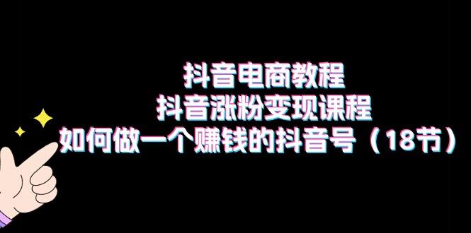 抖音电商教程：抖音涨粉变现课程：如何做一个赚钱的抖音号(18节-资源宝库