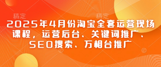 2025年4月份淘宝全套运营现场课程，运营后台、关键词推广、SEO搜索、万相台推广-资源宝库