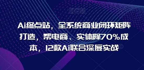 Ai终点站，全系统商业闭环矩阵打造，帮电商、实体降70%成本，12款Ai联合深度实战【0906更新】-资源宝库