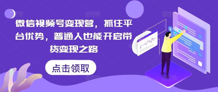 微信视频号变现营，抓住平台优势，普通人也能开启带货变现之路-资源宝库