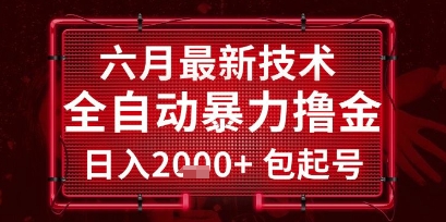 六月最新技术全自动暴力撸金，稳定日入2k+包起号，长期稳定【揭秘】-资源宝库