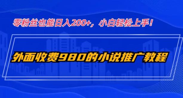 外面收费980的小说推广教程：零粉丝也能日入200+，小白轻松上手！-资源宝库