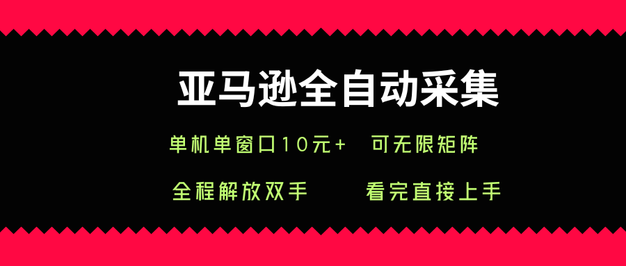 亚马逊全自动采集，单机单窗口一天10+，可无限矩阵去做【揭秘】-资源宝库