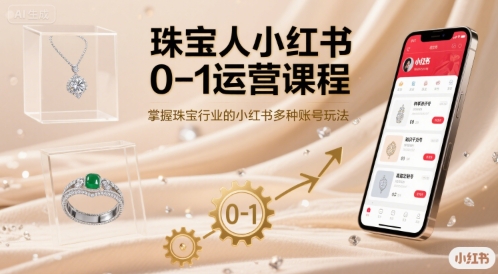 珠宝人小红书0-1运营课程，掌握珠宝行业的小红书多种账号玩法-资源宝库