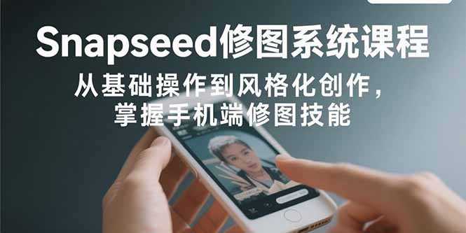 Snapseed修图系统课程：从基础操作到风格化创作，掌握手机端修图技能-资源宝库