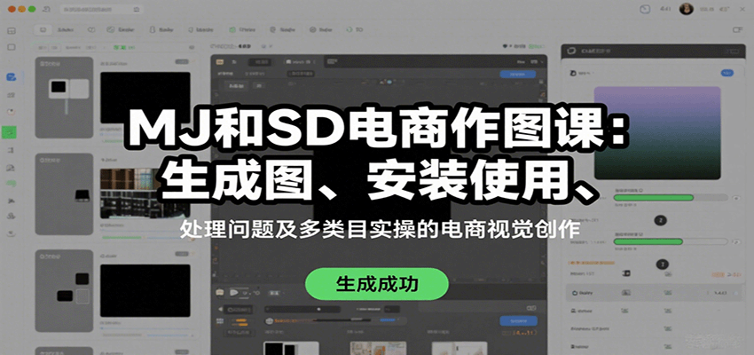 MJ和SD电商作图课：生成图、安装使用、处理问题及多类目实操的电商视觉创作-资源宝库