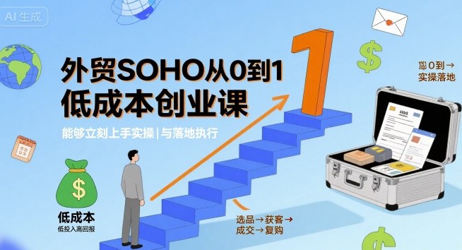 外贸SOHO从0到1低成本创业课，能够立刻上手实操与落地执行-资源宝库