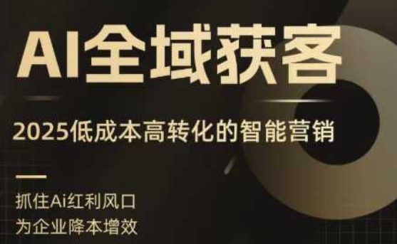 AI全域获客实训营，2025低成本高转化的智能营销，精准找客，高效营销-资源宝库