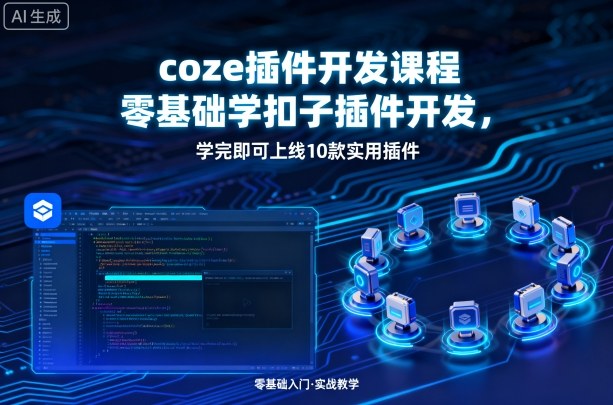 coze插件开发课程，零基础学扣子插件开发，学完即可上线10款实用插件-资源宝库