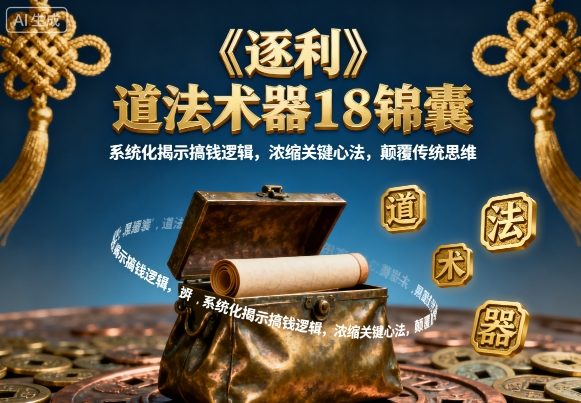 《逐利》道法术器18锦囊，系统化揭示搞钱逻辑，浓缩关键心法，颠覆传统思维-资源宝库