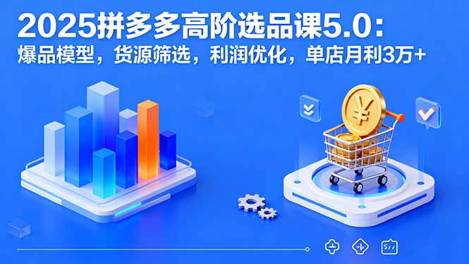 2025拼多多高阶选品课5.0：爆品模型，货源筛选，利润优化，单店月利3万+-资源宝库