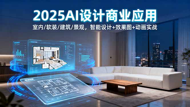 2025AI设计商业应用：室内/软装/建筑/景观，智能设计+效果图+动画实战-资源宝库