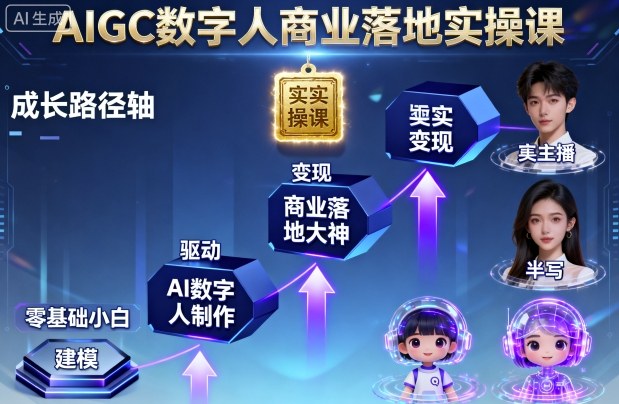 AIGC数字人商业落地实操课，从零基础小白到AI数字人大神-资源宝库