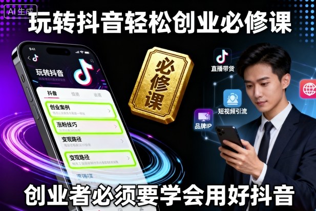 玩转抖音轻松创业必修课，创业者必须要学会用好抖音-资源宝库