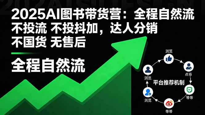 2025AI图书带货营：全程自然流 不投流 不投抖加，达人分销 不国货 无售后-资源宝库