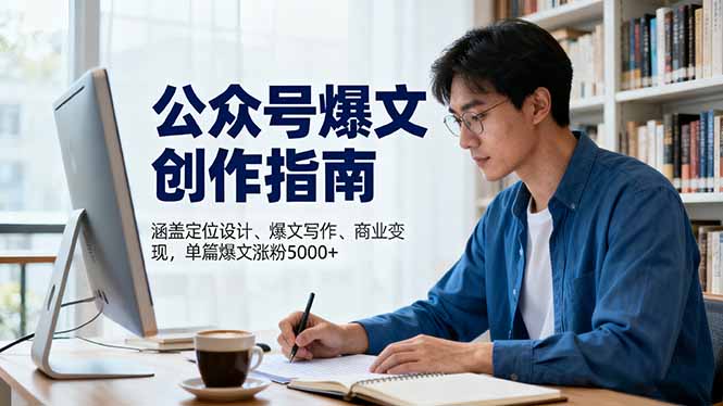 公众号爆文创作指南，涵盖定位设计+爆文写作+商业变现，单篇爆文涨粉5000+-资源宝库
