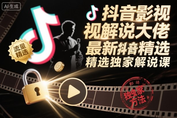 抖音影视解说大佬最新抖音进精选和独家方法，精选独家解说课-资源宝库