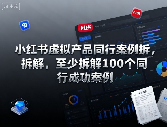 小红书虚拟产品同行案例拆解,至少拆解100个同行成功案例(更新)