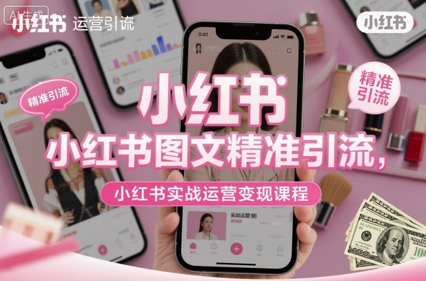 小红书图文精准引流，小红书实战运营变现课程-资源宝库