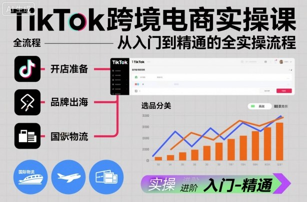 TikTok跨境电商实操课，从入门到精通的全实操流程-资源宝库