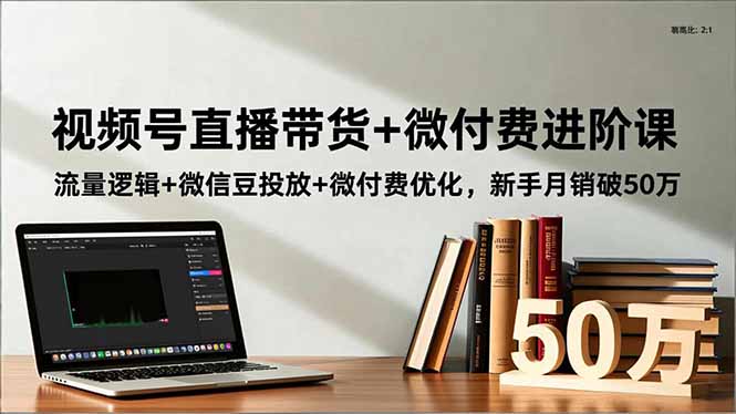 视频号直播带货+微付费进阶课：流量逻辑+微信豆投放+微付费优化，新手月销破50万-资源宝库
