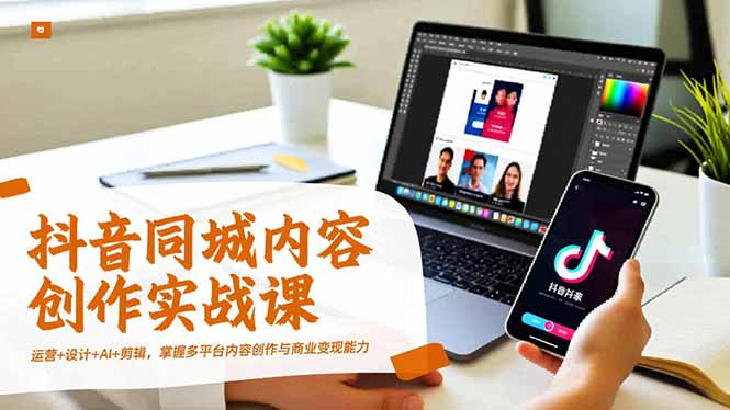 抖音同城内容创作实战课，运营+设计+AI+剪辑，掌握多平台内容创作与商业变现能力-资源宝库