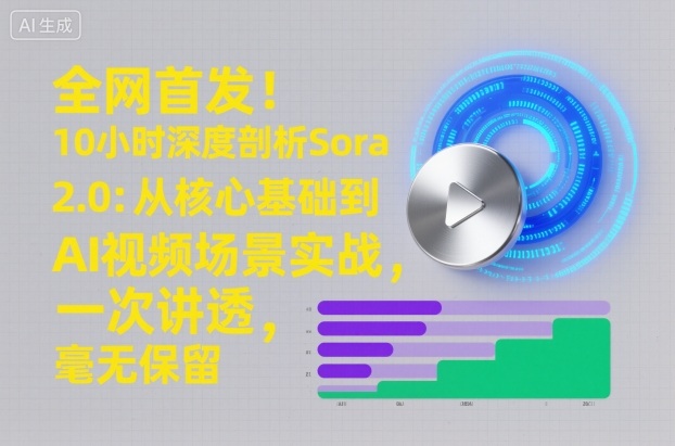 全网首发!10小时深度剖析Sora 2.0:从核心基础到AI视频场景实战,一次讲透,毫无保留