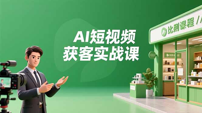 AI短视频获客实战课，数字人创作、实体行业应用、精准引流，30天获取客源月入6万+-资源宝库