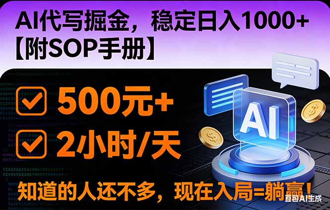 2026风口项目,AI代写掘金，稳定日入1000+，掌握核心技能【附SOP手册】-资源宝库