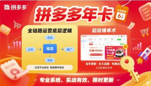拼多多年卡，拼多多全链路运营底层逻辑，超级爆单术【更新12月】-资源宝库