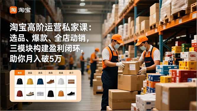 淘宝高阶运营私家课：选品、爆款、全店动销，三模块构建盈利闭环，助你月入破5万(更新12月-资源宝库