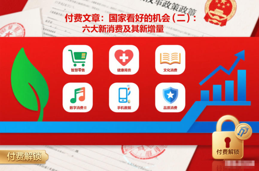 付费文章：国家看好的机会(二)：六大新消费及其新增量-资源宝库