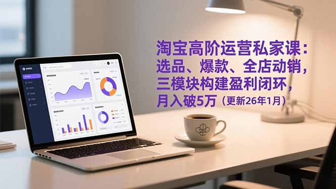 淘宝高阶运营私家课：选品、爆款、全店动销，三模块构建盈利闭环，月入破5万(更新26年1月-资源宝库