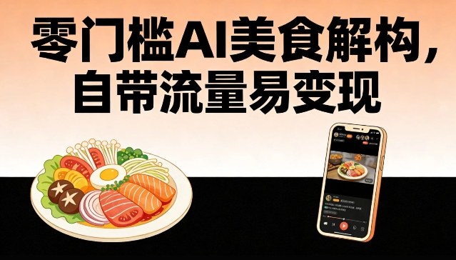零门槛AI美食解构,自带流量易变现