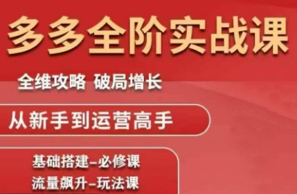 大炮·拼多多全阶实战课程(更新2026)-资源宝库