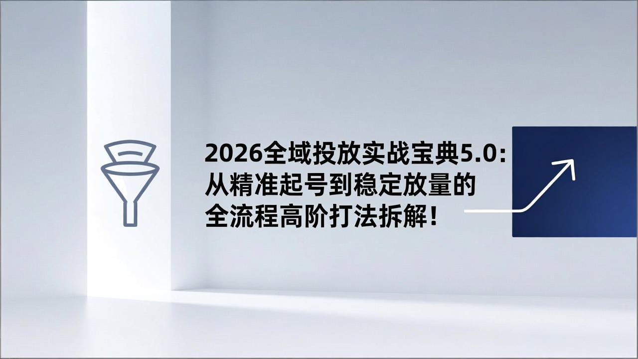 2026全域投放实战宝典5.0：从精准起号到稳定放量的全流程高阶打法拆解！-资源宝库