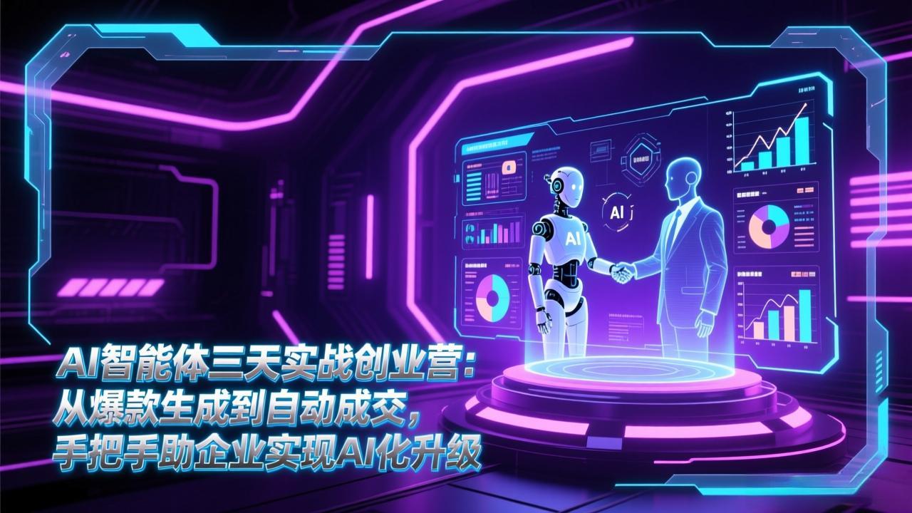 AI智能体三天实战创业营：从爆款生成到自动成交，手把手助企业实现AI化升级-资源宝库