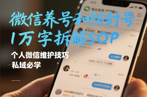 微信养号和防封号1万字拆解SOP，个人微信维护技巧，私域必学【文档】-资源宝库