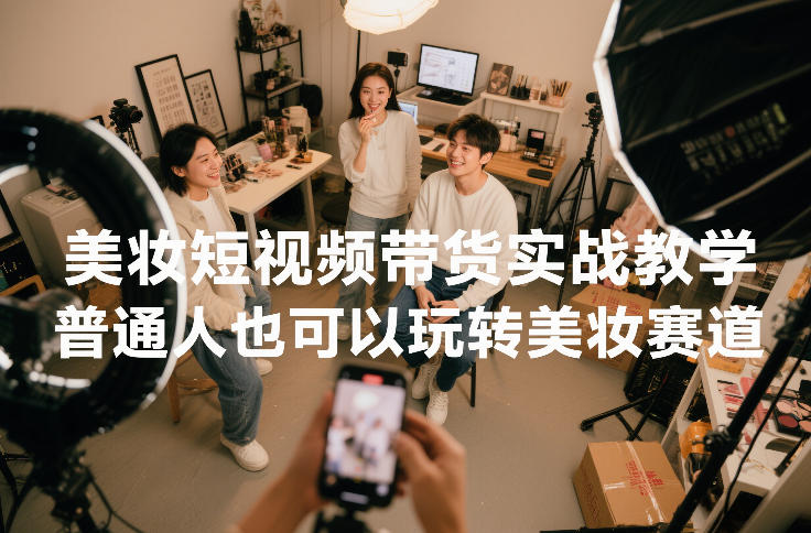 美妆短视频带货实战教学，普通人也可以玩转美妆赛道-资源宝库